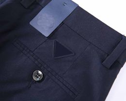 PAA Men's Pants Designer luxury Pure cotton High end version of business casual pants with solid color 1:1 custom fabric black Khaki blue