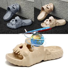 Creative Skull Slippers Summer Men Slippers Outdoor Beach Sandals Non-slip Indoor Slides Couples Shoes GAI size 40-45