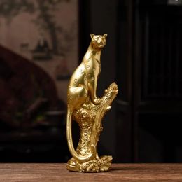 Creative Leopard Resin Statue Art Ornaments Home Living Room Entrance TV Cabinet Office Desktop Decoration Accessories Gifts 240307
