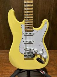 Guitar High end yellow ST electric guitar, maple groove fingerboard, handmade, in stock supply, fast shipping, free shipping