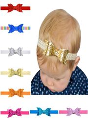 Baby Kids Headbands Sparkle Bows Girls Glitter Bowknot Headdress Elastic Headwear Head Bands Children headband Hair Accessories KH4182487