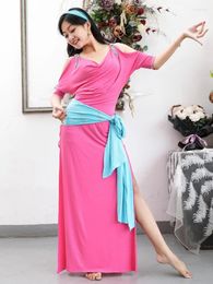 Stage Wear Hollow Out Belly Dance Costume Latin Clothing Women Egyptian Dress Jazz Solid Colour Modern Suit 2024 Clothes Loose Woman