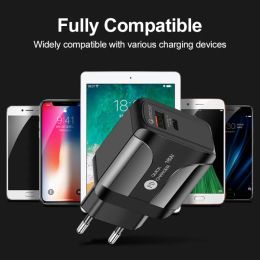 USB PD 18W quick charge 3A QC 3.0 Mobile Phone Chargers USB type C outputs 2 in 1 power supply adapter suit for EU US UK socket 11 LL