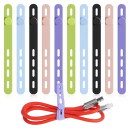 Storage Bags 10 Pcs Cable Manager Cord Ties For Electronics Strap Wire Organiser Silicone Organisers