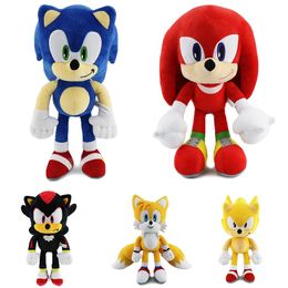 Factory wholesale 5 styles 30cm sonic hedgehog plush toy animation movie surrounding dolls children's favorite gift