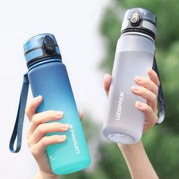 5001000ML Sports Water Bottle Shaker Outdoor Travel Portable Leakproof Drinkware Tritan Plastic Drink BPA Free 240314