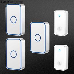 Doorbells CACAZI wireless doorbell does not require batteries and requires a waterproof doorbell kit including home outdoor dynamic ring and doorbell whiteY24032