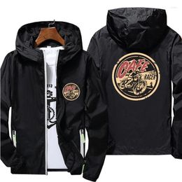 Men's Jackets Motorcycle Cafe Racer Casual Hooded Men Women Thin Reflective Sunscreen Windbreaker Skin Coat Jacket Sports Pilot Plus Size