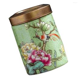 Storage Bottles Enamel Tea Leaf Container Portable Can Sugar Bowl Food Jars Ceramic Holder Ceramics Canister