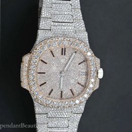ZLT5 VVS Moissanit Baguette Diamond Icedout Y handgefertigte antike Uhr