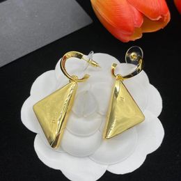 new Luxury designer gold Triangle for women earrings nail stud earrings designer earrings for women exquisite simple fashion diamond hoop earrings lady Jewellery