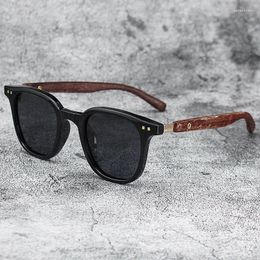 Sunglasses Men Vintage Wooden Frame Classic Brand Sun Glasses Coating Lens Driving Eyewear