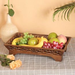 Storage Bottles Vintage Wood Home Food Tea Serving Dinner Lap Trays Rectangular 31x 23x 12cm