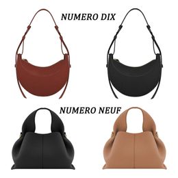 Designer Bag Luxury Pure Cowhide Half Moon Bag Numero Style Crossbody Bag Dumplings Bag Fashionable and Classic Women's Bag toppkvalitet med originalförpackning