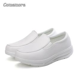 Flats Comemore Sneakers Women Nurse White Shoes Comfortable Walking Shoes Breathable Female Flats Footwear Platform SlipOn Loafers 42