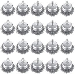 Pack Wire Cup Brush 2 Inch Coarse Crimped Steel Drill With 1/4 Hex Shank Wheel For Polishing Grinder