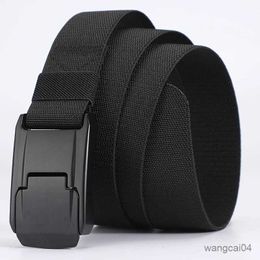 Belts New Stretch Belt For Men and Women Quick Release Buckle Strong Real Nylon Unisex Elastic Belt Overalls Work Belt