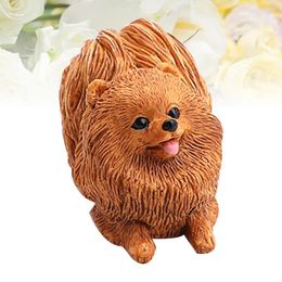 Decorative Figurines Children's Solid Animal World Dog Model Pomeranian Pet Figure Toy Ornament (White) Lifelike Decor Mini Simulated Table