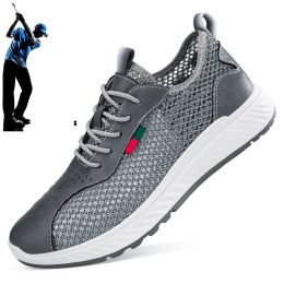 Shoes Men's Golf Shoes Summer Breathable Mesh Golf Shoes Men's Non Slip Nail Free Comfortable Outdoor Sports Shoes Men's Walking Shoe