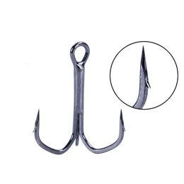 New Product External Barbed Black Three Anchor 4 6 8 # High Carbon Steel Fish Bait Road Sub Hook Accessories 580384