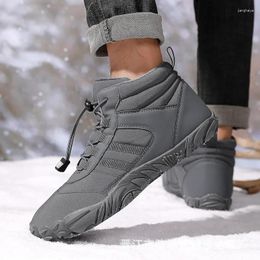 Fitness Shoes Winter Booties Men Snow BareFoot Casual Outdoor Work Ladies Warm Fur Ankle Male Boots Big Size 47