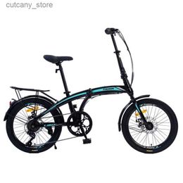 Bikes Ride-Ons WOLFACE 2022 20-inch Dolphin Folding Bicyc Doub Disc Brake Lightweight Carbon Steel Bicyc Shock-absorbing Commuter Vehic L240319