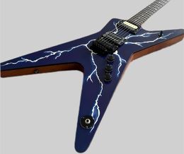 New! 6-string electric guitar, rosewood fingerboard, lightning pattern, black parts can be Customised