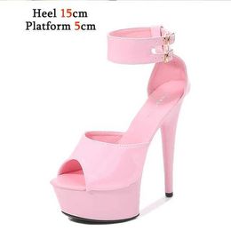 Dress Shoes Brand New Women Party Summer Sandals Patent Leather Gladiator Thin Heels T-tied Pole Dance sexy High-heels Stripper H240321OUK270DQ