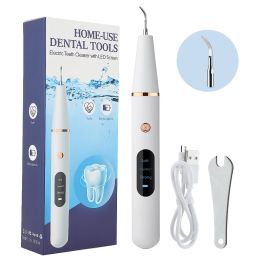 Irrigators Ultrasound Dental Tartar Cleaner Tool Kit Teeth Whitening Cleaning Dental Stone Removal Tooth Stain Plaque Remover Eliminator