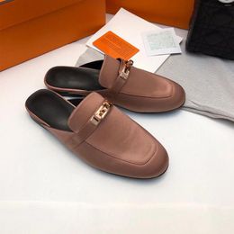 Slippers Size 35-41 Beach Shoes For Women Spring Summer Est Stretch Fabric Flat Metal Decoration Slides Mules Designer