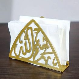 Decorative Plates Luxury Metal Arabic Text Napkin Holder Can Be Matched With Square Rectangular Suitable For Dining Table Kitchen Wedding