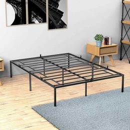 Other Bedding Supplies All metal platform bedstead with solid steel bed Flat noodles the mattress foundation has no box and the spring needs large storage black bedst