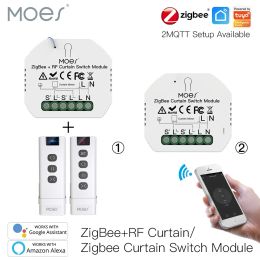 Control MOES ZigBee 3.0 Smart Curtain Switch Module Motorised Roller Shutter Blinds Motor Tuya Smart Life Alexa Echo Google Home