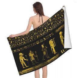 Towel Golden Egyptian Gods And Hieroglyphics Beach Personalised Ancient Egypt Pharaoh Anubis Soft Linen Microfiber Shower Towels