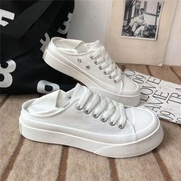 Casual Shoes Women's Round Toe Female Footwear Canvas White High On Platform Offer Arrival 2024 Low Price Urban