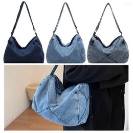 Bag Women Fashion Sling Adjustable Strap Denim Casual Satchel Solid Colour Vintage Shoulder Large Capacity Shopping