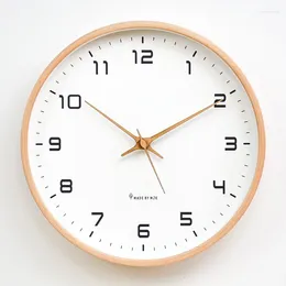 Wall Clocks Wood Living Room Mute Simple Clock Affordable Luxury Decorate Modern Fashion Creative Cool