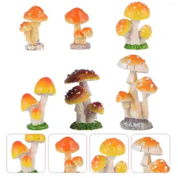 Garden Decorations 6pcs Table Chair Resin Crafts Fairy Mushroom Design Ornaments