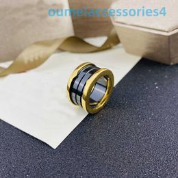 2024 Designer Luxury Brand Jewelry Band Rings Ceramic Spring Non Fading Couple Fashion Wide Charity Matching Ring