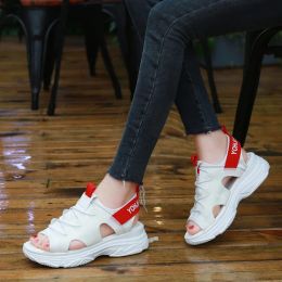 Sandals Comemore New Summer Women Sandals Female Platform Casual Women's Shoes Sports Fish Mouth Wedge Sandals White Middle Heel Size 33