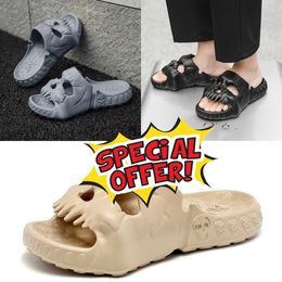 High quality Creative Skull Slippers Summer Men Slippers Outdoor Beach Sandals Non-slip Indoor Slides Shoes GAI low price eur 40-45