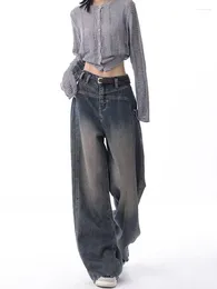 Women's Jeans HOUZHOU Y2k Vintage Baggy Woman Oversize Casual Kpop Denim Pants Korean Fashion Streetwear Harajuku Trousers Spring 2024