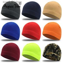 Hats Scarves Sets Solid Beanie Hat Soft Polar Fleece Cs Autumn and Winter Mens Outdoor Warmth Melon Street Beanies Womens HatC24319