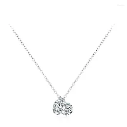 Chains S925 Sterling Silver Super Flash Simulated Diamond Necklace For Women With European And American Advanced Sense