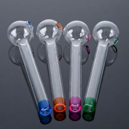 Mini Pipe Oil Burner Double Burner Pipes 4 Inch Clear Skull Glass Pipe Pyrex Heady Glass Smoking Pipes SW17