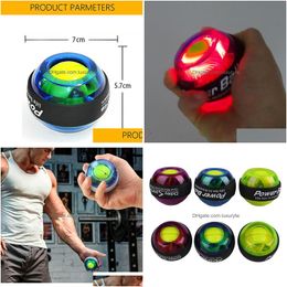 Accessories Gym Equipment Led Wrist Ball Trainer Gyroscope Strengthener Gyro Power Arm Exerciser Powerball Exercise Hine Drop Delivery Dhhuw