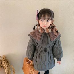 Down Coat Girls Winter Clothes Padded Jacket Baby Korean Style Children's Personality Thick Fur Collar Parkas Outwear