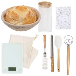 Kit | Baking Supplies with Glass Starter Jar, Digital Scale, Proofing Bowls for Sourdough Bread, and Other Bread Making Tools