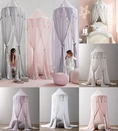 New Modern Hung Dome Princess Girl Bed Valance Chiffon Canopy Mosquito Net Child Play Tent Curtains for Baby Room3223134