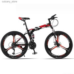 Bikes Ride-Ons 26/24 Inch Bicyc 21/24/27 Speed Mountain Bike Fold Adult Man and Woman Type Varib City Commuting L240319